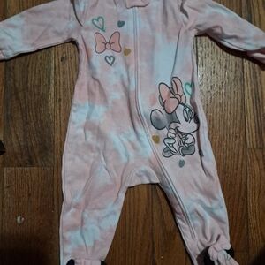 Disney Pink and White Minnie Mouse Footie